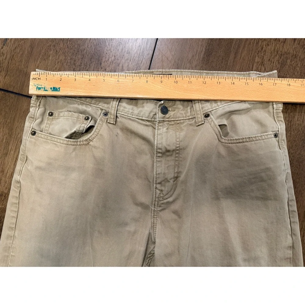 Banana Republic Vintage Straight Khaki Pants Mens 35x32 Tan Cotton Twill 5Pocket